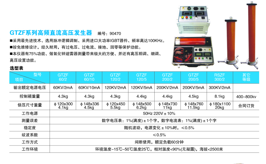 GTZF系列高頻直流高壓發(fā)生器1